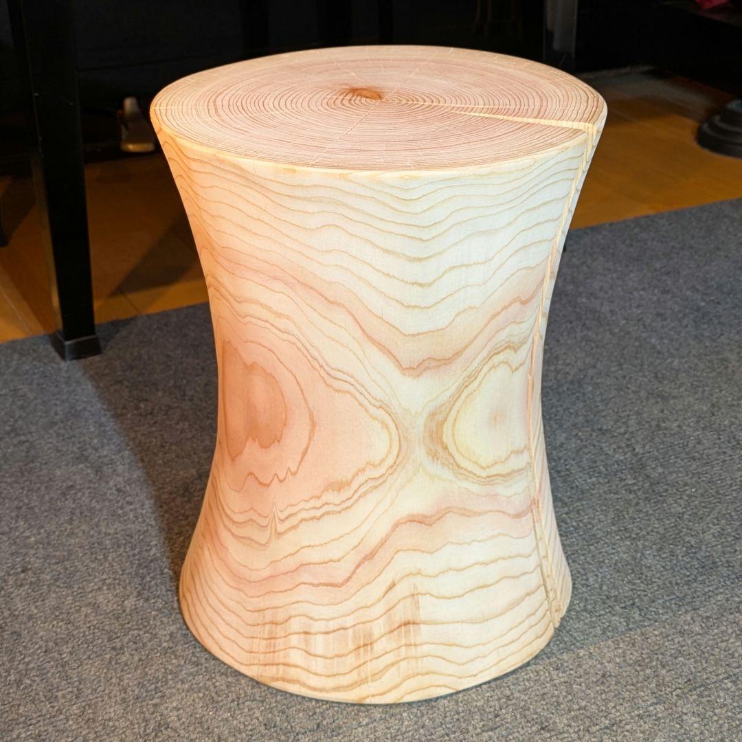 檜　丸太　椅子　スツール　高さ約32.5㎝