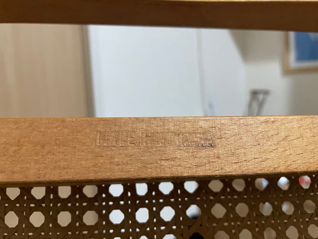 ヴィンテージ　ルーマニア製　木製ラタン折り畳みチェア