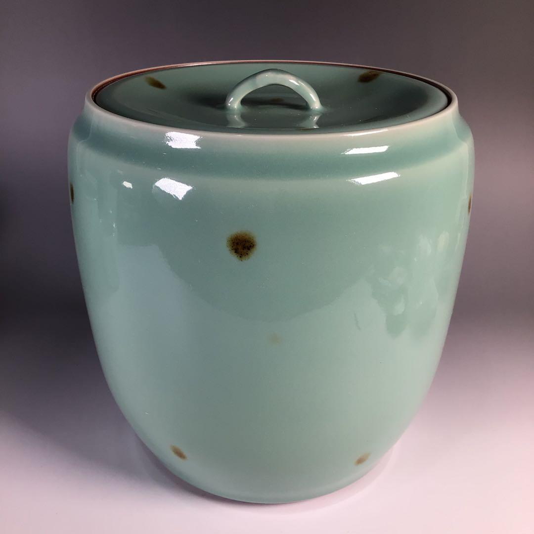 M146 皆具 『平安祥堂造』『飛青磁』『水指 建水 蓋置 杓立』 共箱