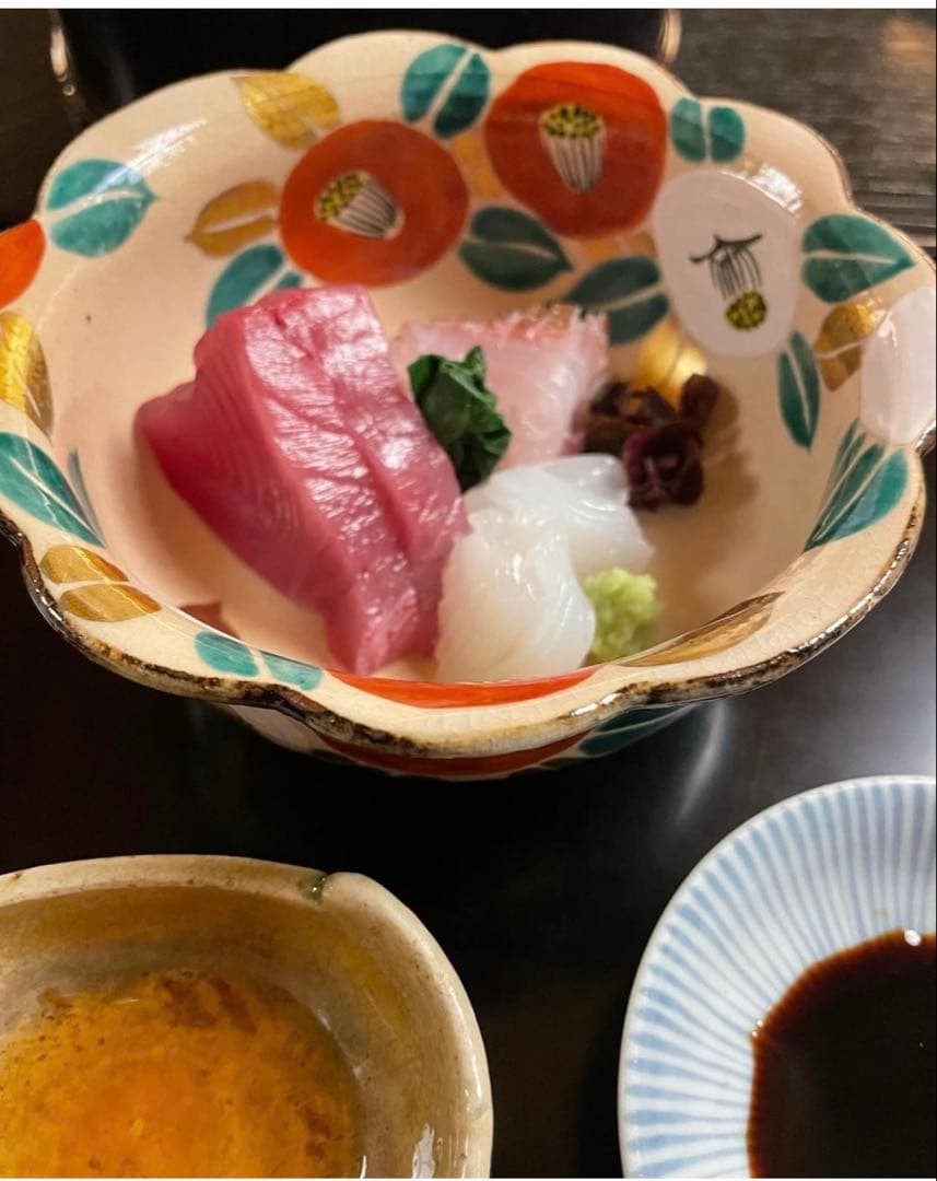 乾山写　京焼　椿向付5客 新品未使用　 お造りの器