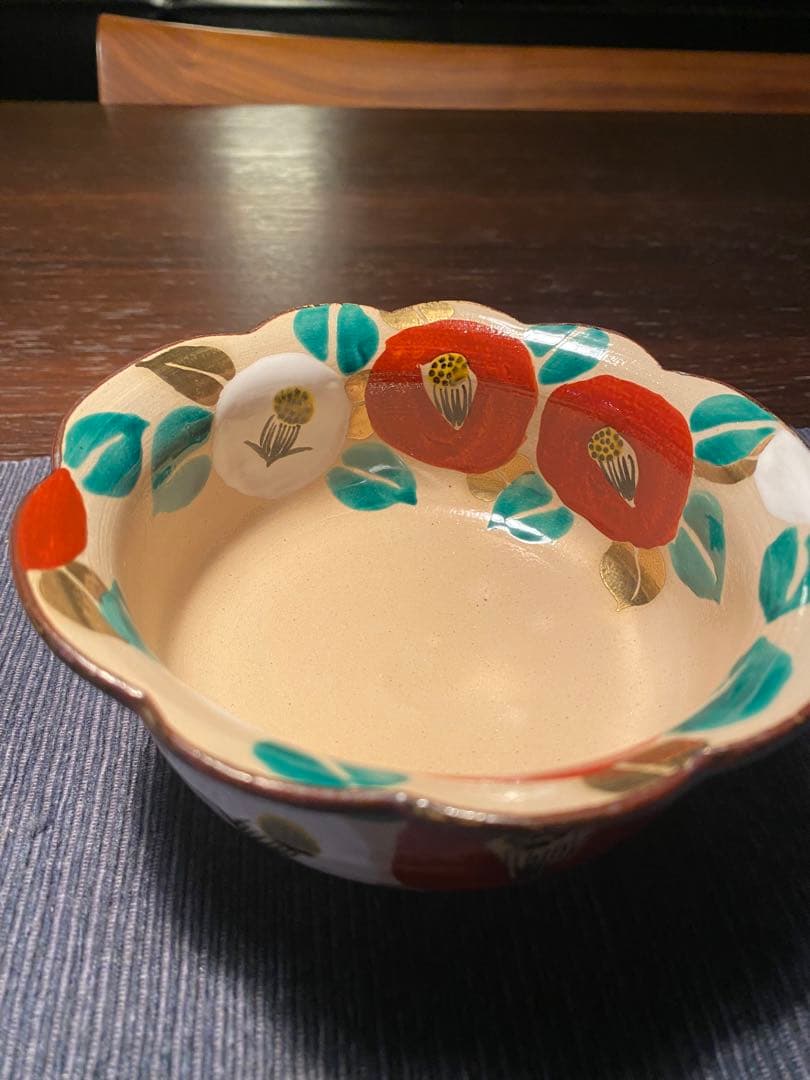 乾山写　京焼　椿向付5客 新品未使用　 お造りの器