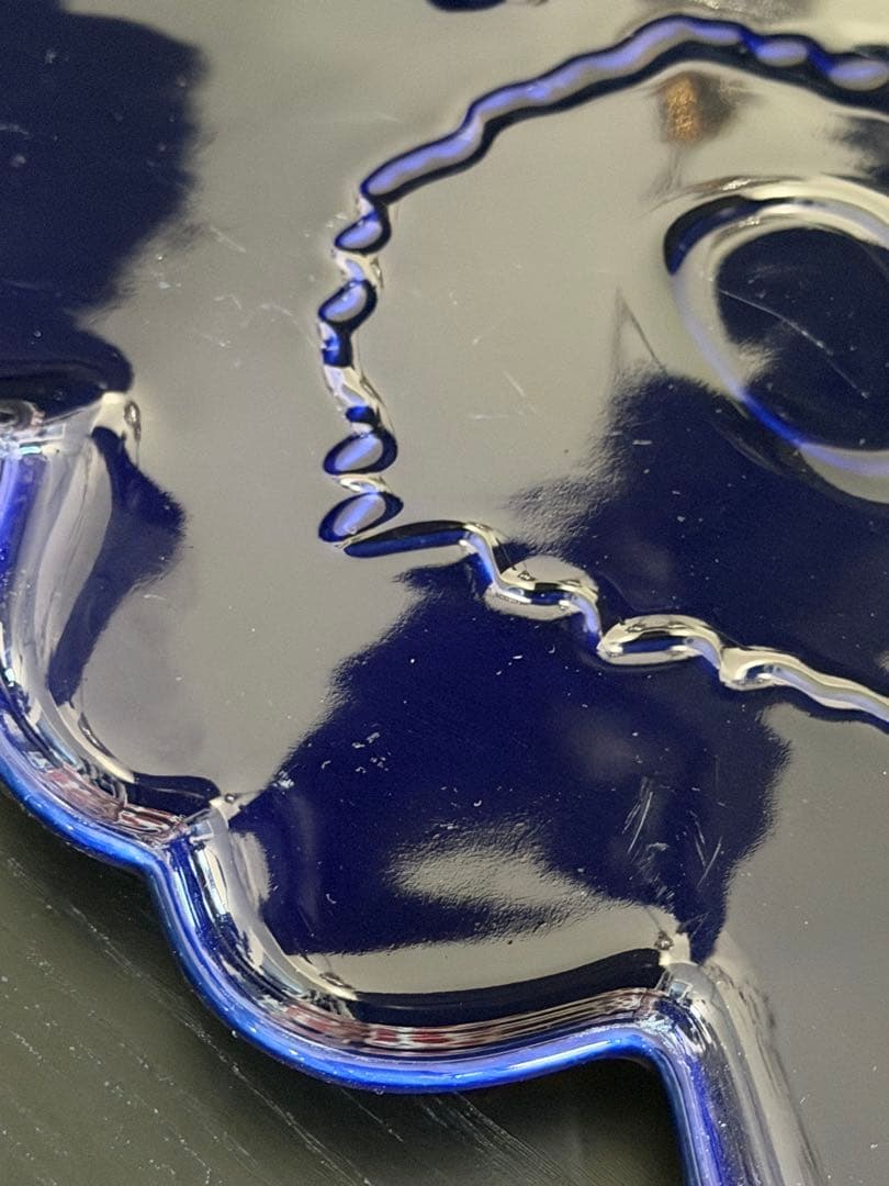 箱無　マリメッコ　L 特大　ウニッコ　サービングプレート　濃い　ブルー紺