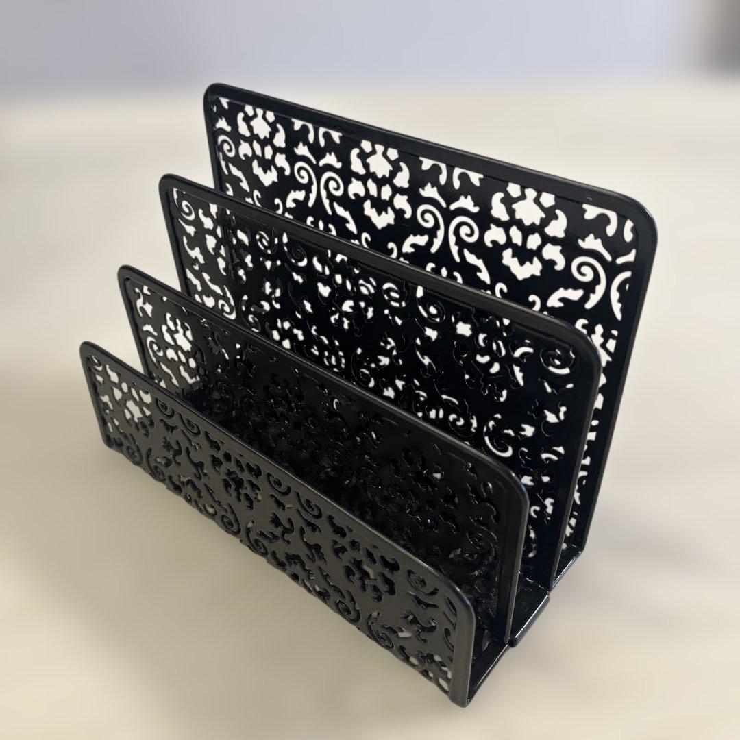 Francfranc グラマラスシリーズ 4点セット 黒 マガジン 収納 レター