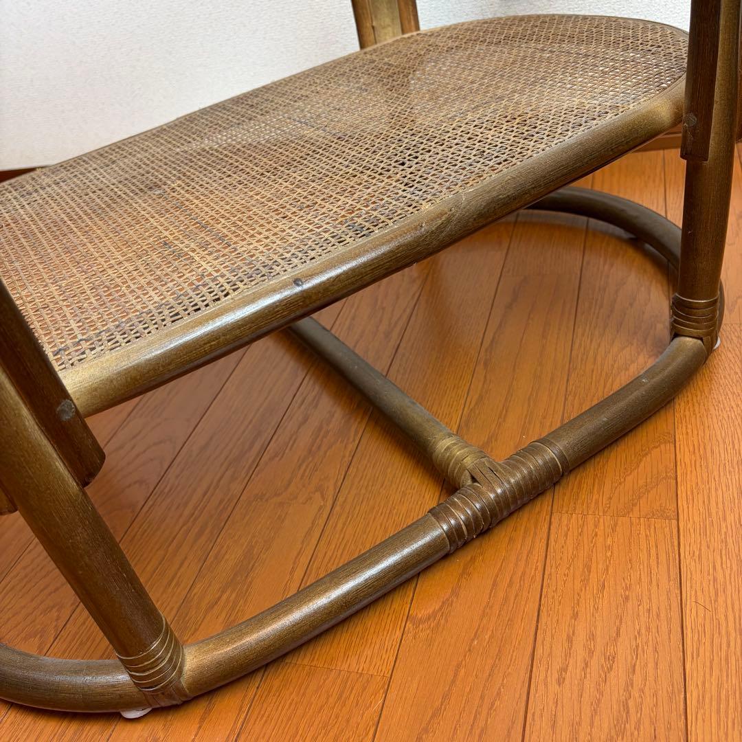 送料無料 ラタン製ガラス天板サイドテーブル アンティーク ヴィンテージ 天然木