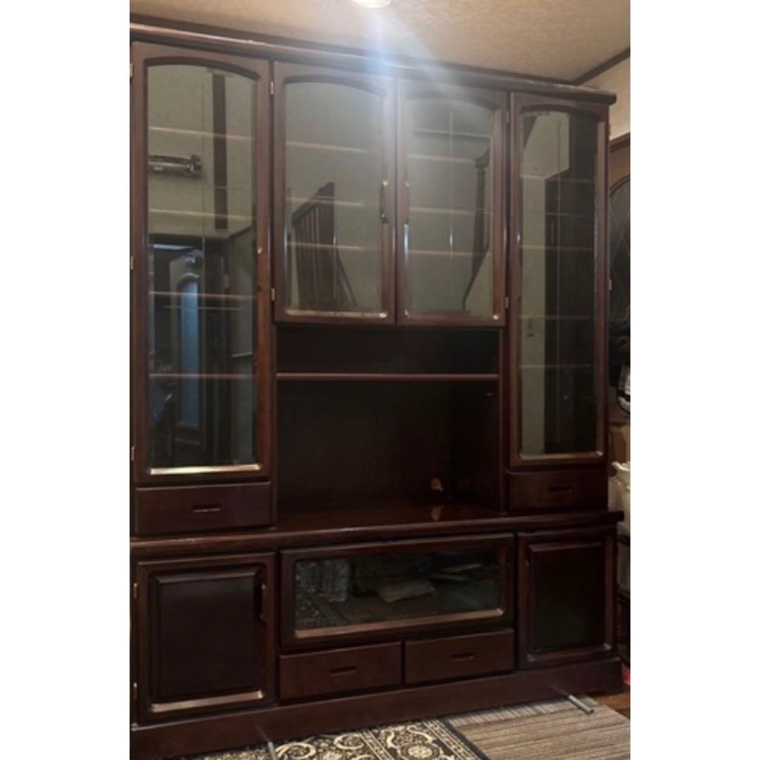 【永尾物産】テレビボード　飾り棚　ガラス戸