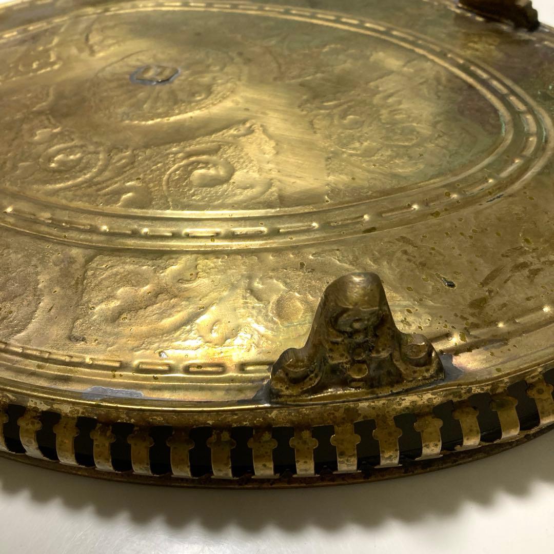 アンティーク　トレイ　ブラス