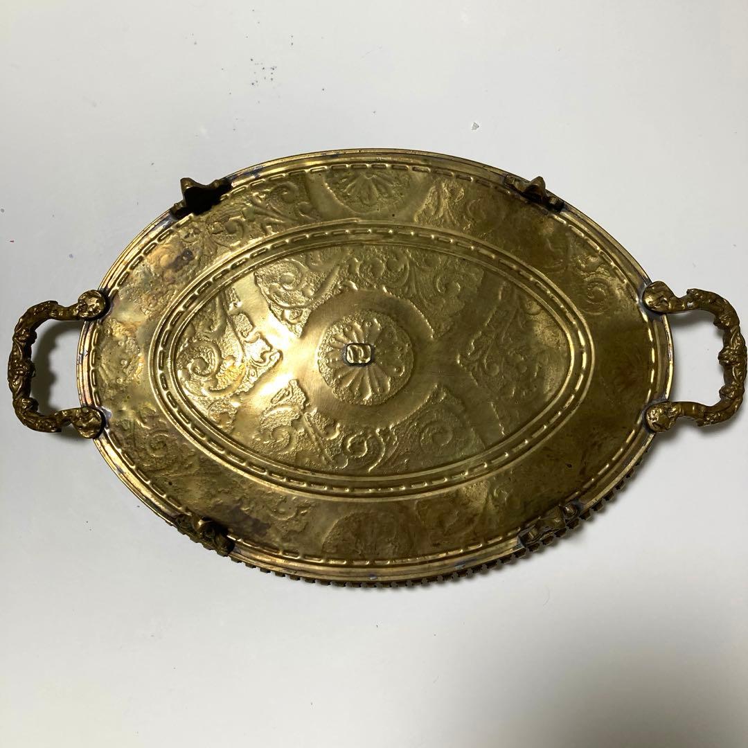 アンティーク　トレイ　ブラス