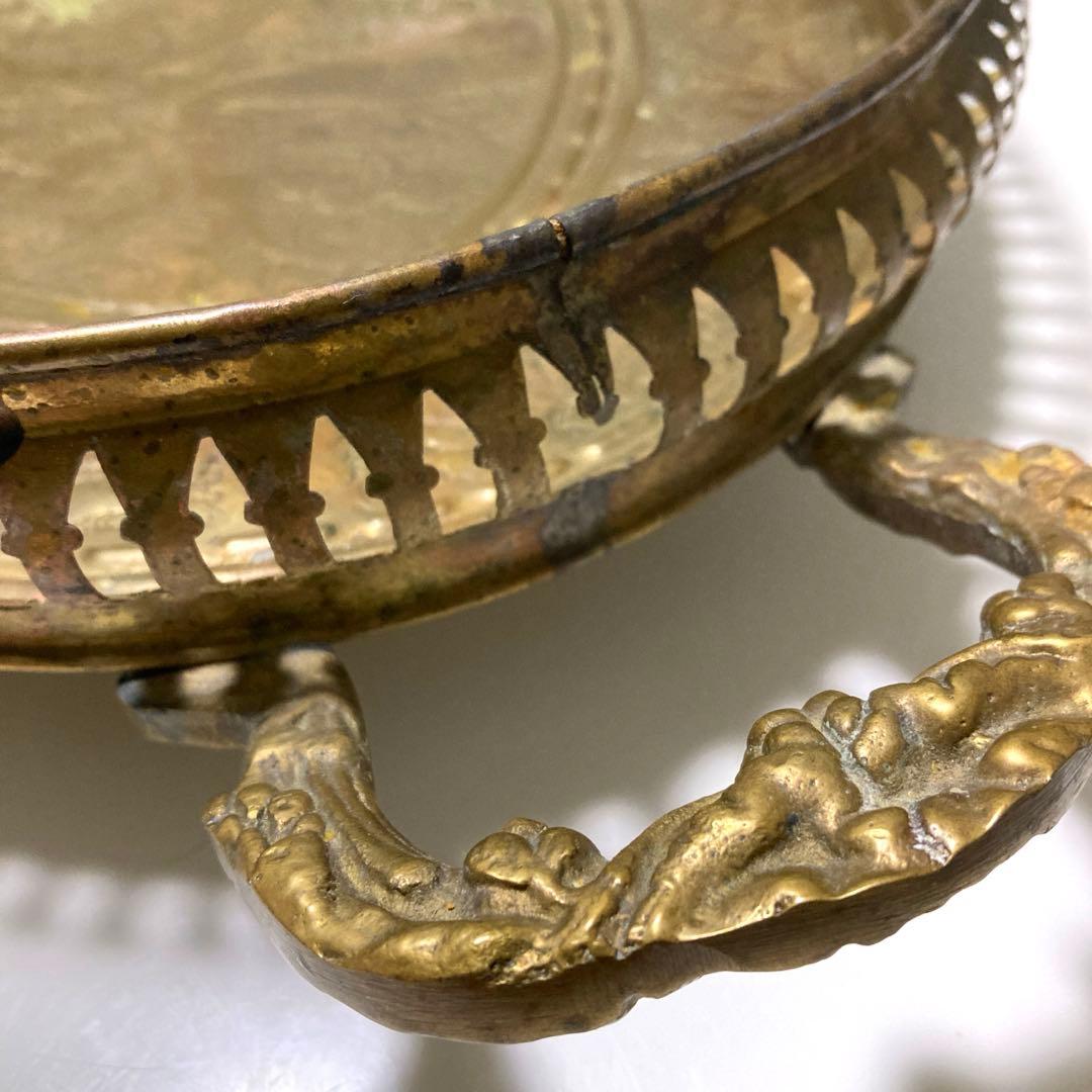 アンティーク　トレイ　ブラス