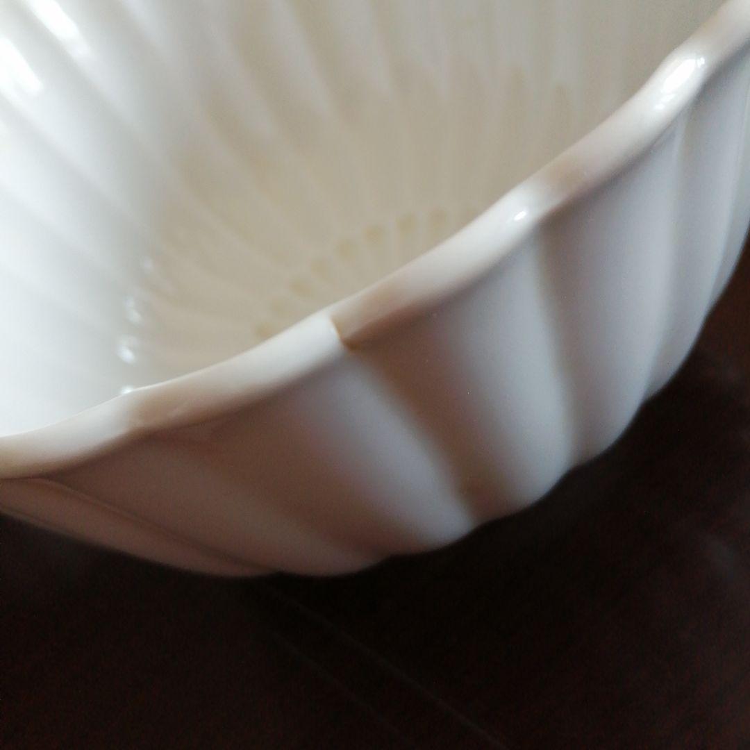 伊万里　白磁菊花中鉢　5客　16cm　明治～昭和初期