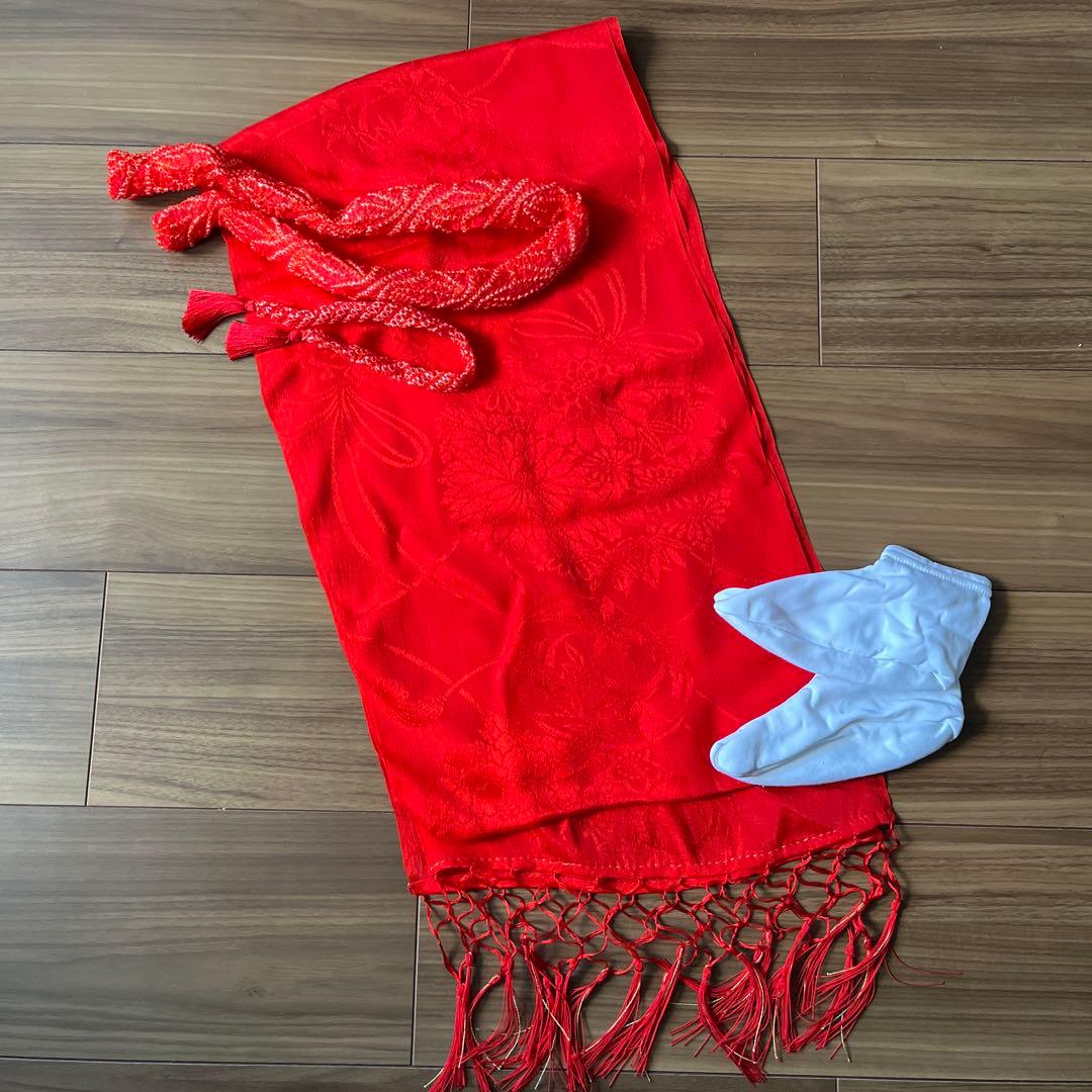 七五三 7歳女児用 正絹着物 帯 長襦袢 草履 バッグ等小物一式 ピンク系