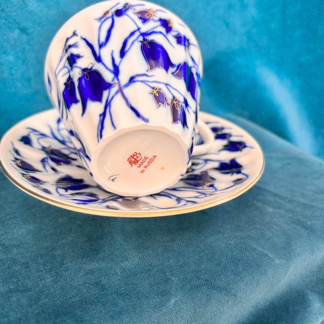 ロモノーソフ　ロシア製 カップ&ソーサー　ケーキプレートセット 新品未使用