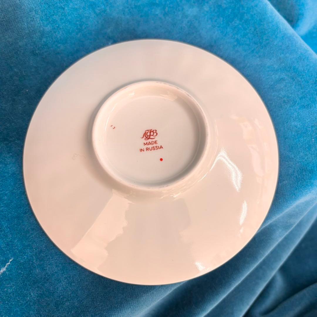 ロモノーソフ　ロシア製 カップ&ソーサー　ケーキプレートセット 新品未使用