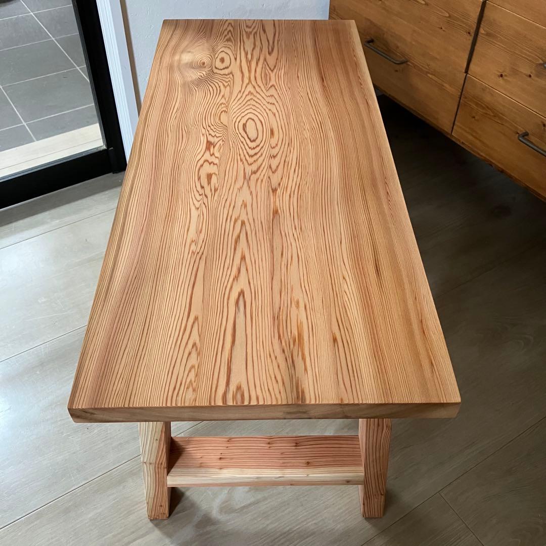 日光杉一枚板　ローテーブル　ソファテーブル　ハンドメイド