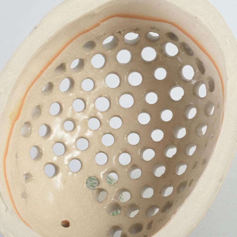 茶道具　九谷焼　九谷峯久　園江久雄作　仁清写　冠　香炉　共箱　V　9422