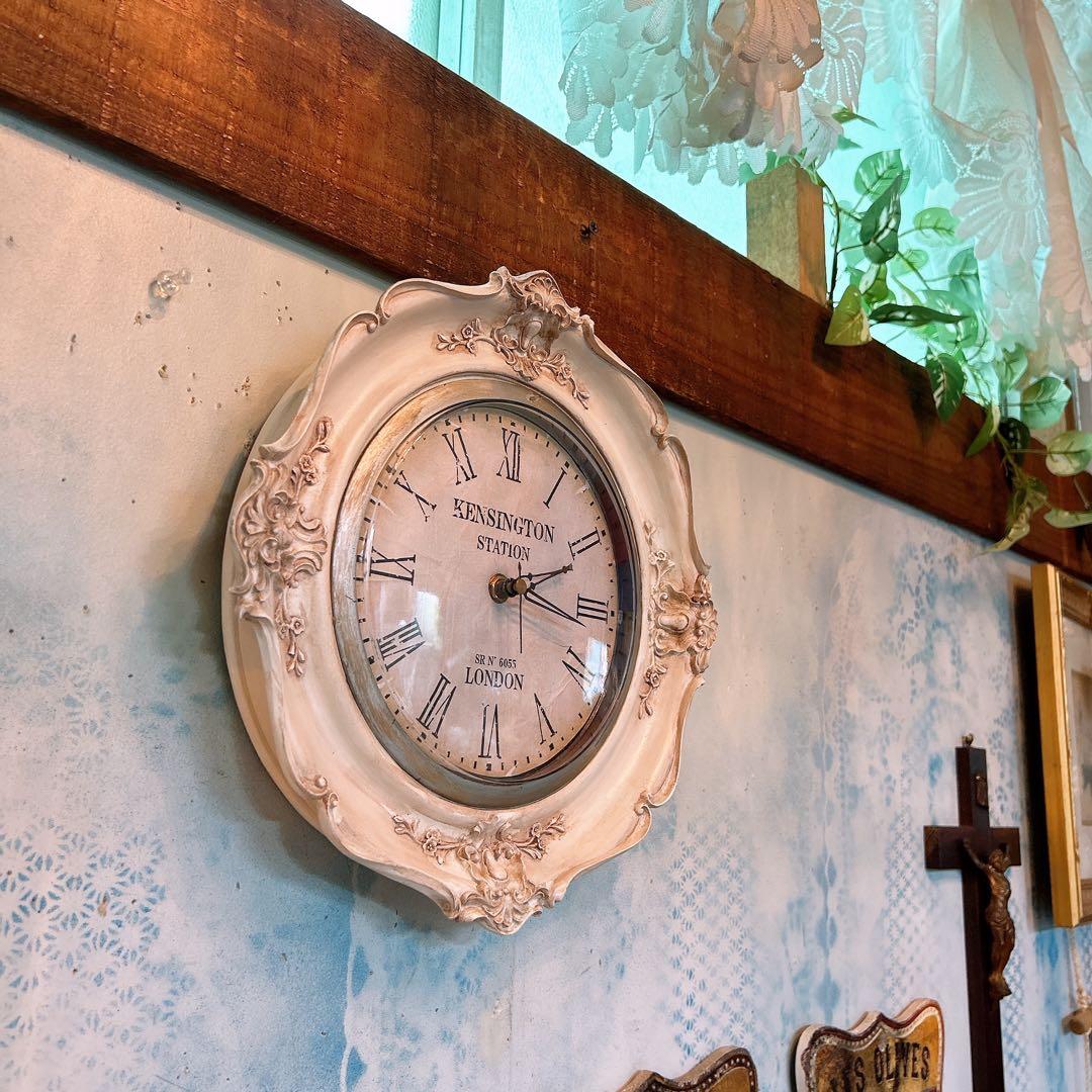 フレンチアンティーク調 ウォールデコレーション クロック 壁掛け時計 HW