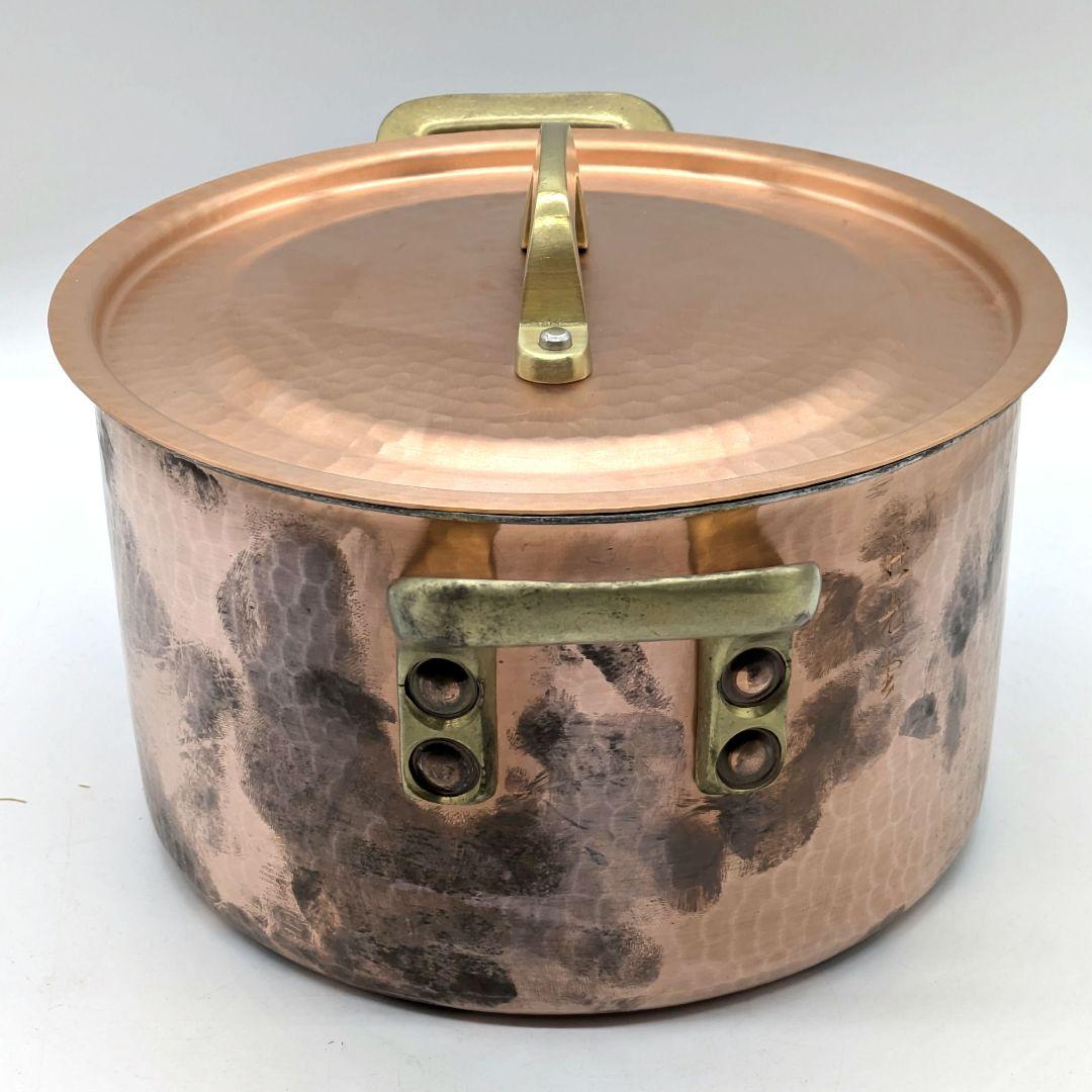 新光堂 新槌起銅器 両手鍋 二十糎 20cm 3.8l 煮物鍋 SN-11