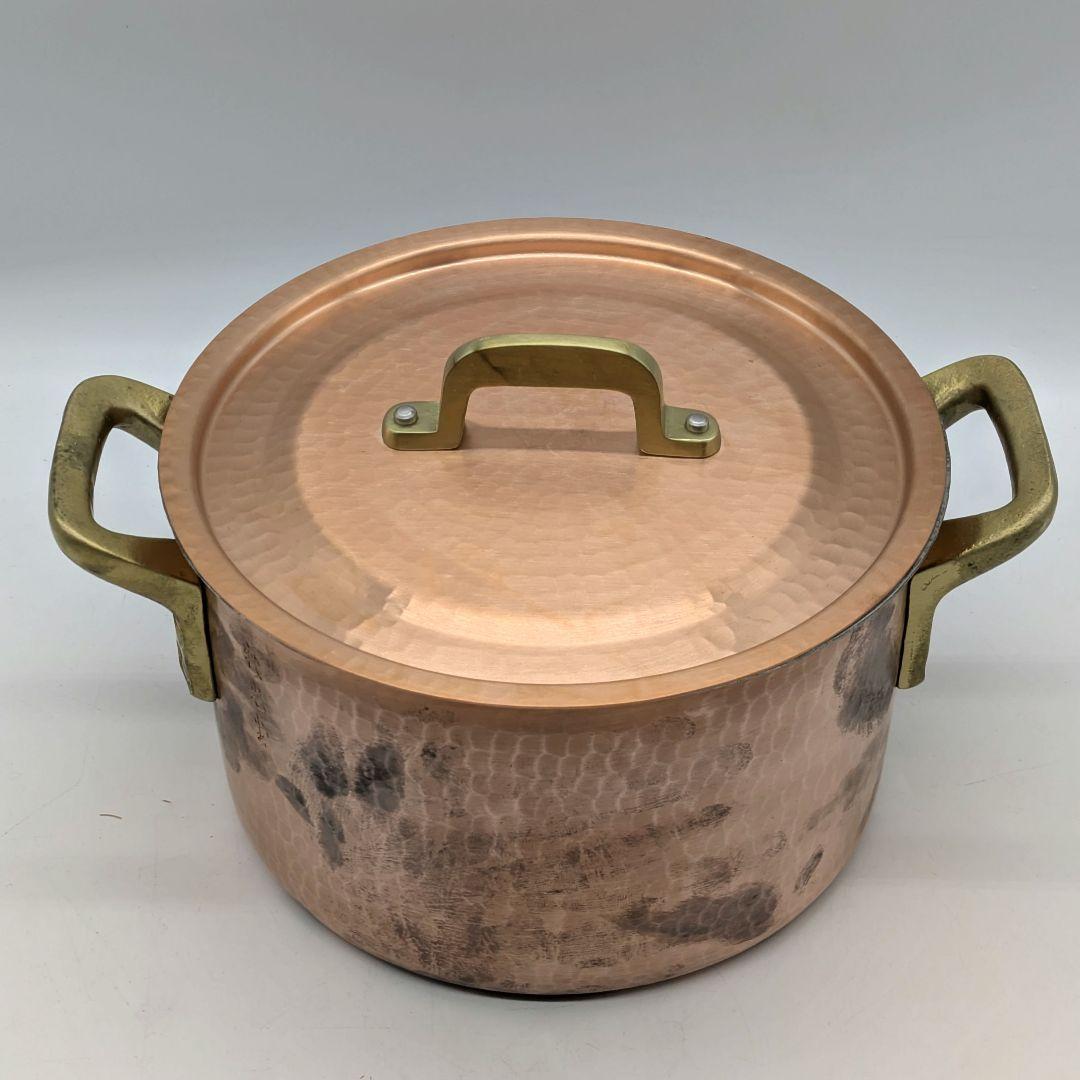 新光堂 新槌起銅器 両手鍋 二十糎 20cm 3.8l 煮物鍋 SN-11