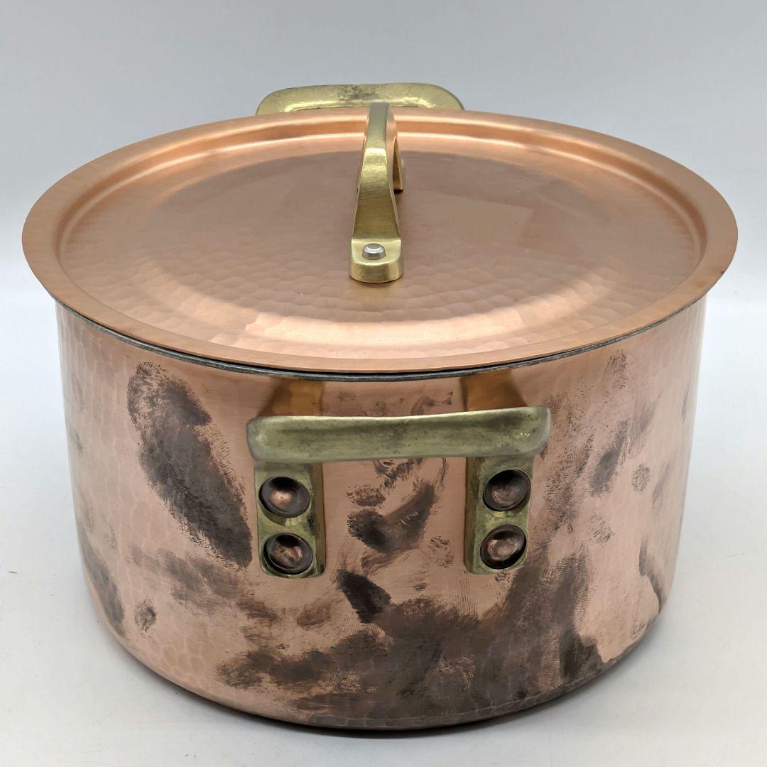 新光堂 新槌起銅器 両手鍋 二十糎 20cm 3.8l 煮物鍋 SN-11