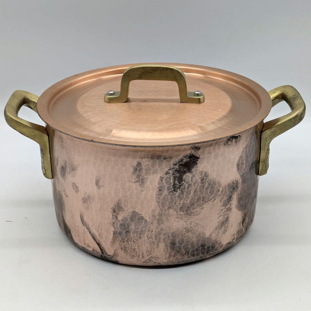 新光堂 新槌起銅器 両手鍋 二十糎 20cm 3.8l 煮物鍋 SN-11