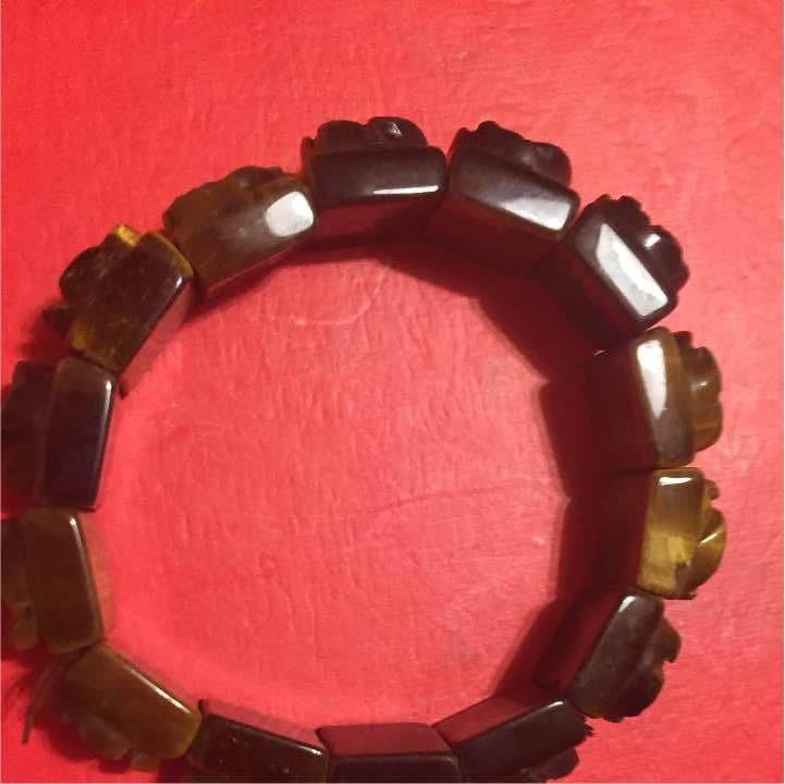 タイガーアイ  薔薇の模様のブレスレット