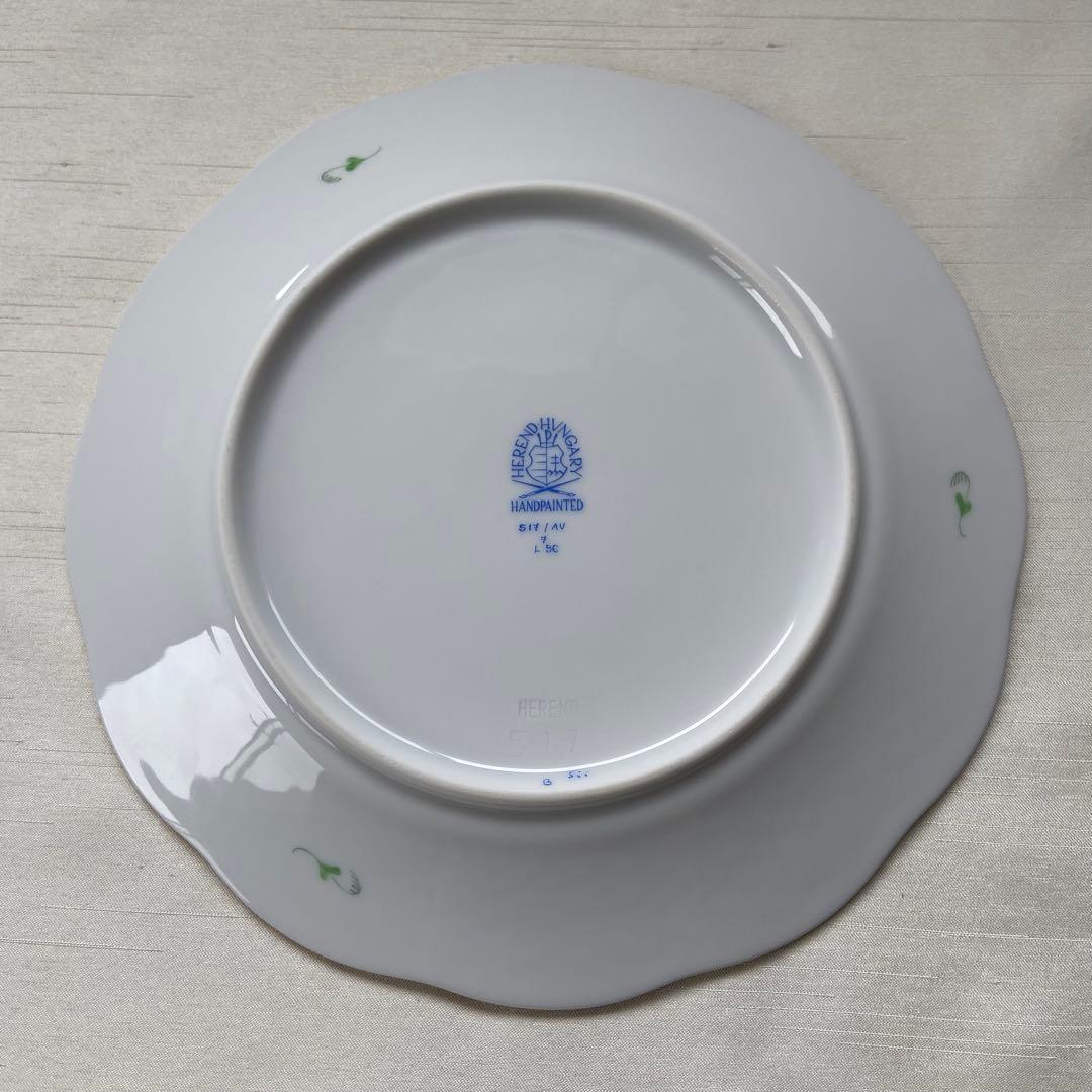 ヘレンド　アポニーグリーン　デザートプレート　約19cm ６枚セット