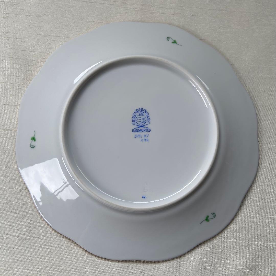 ヘレンド　アポニーグリーン　デザートプレート　約19cm ６枚セット