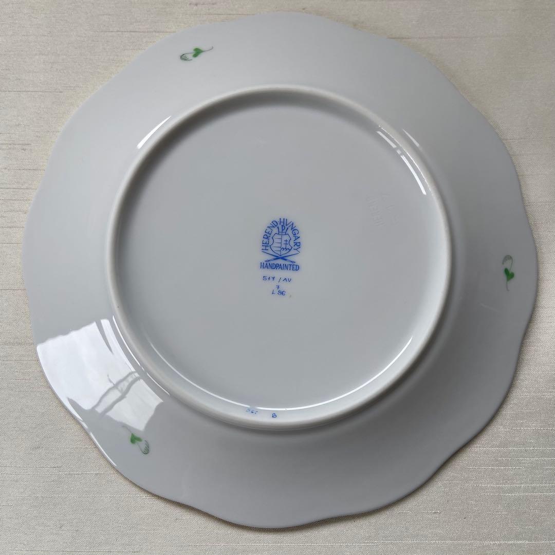 ヘレンド　アポニーグリーン　デザートプレート　約19cm ６枚セット