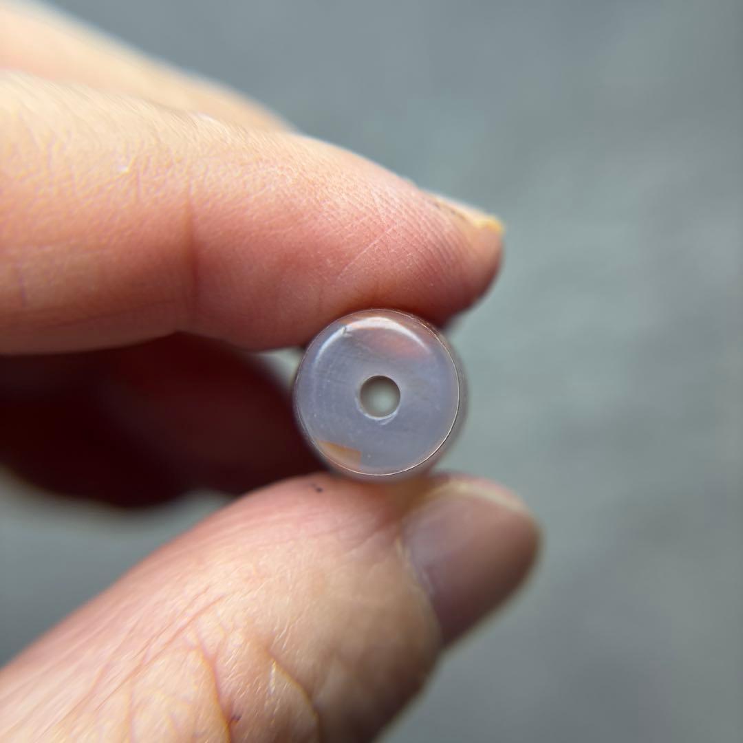 あずきちゃん玉髄　金線霊芝天珠　朱砂入り　11-97