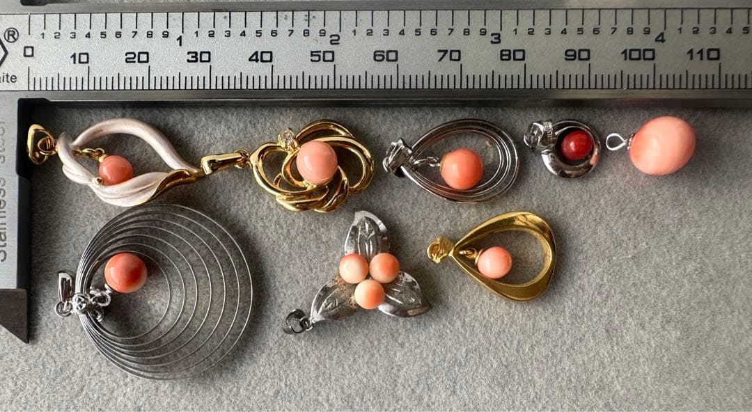 本珊瑚　サンゴ　ネックレス　ペンダント　ヴィンテージ　アクセサリー　8点まとめ