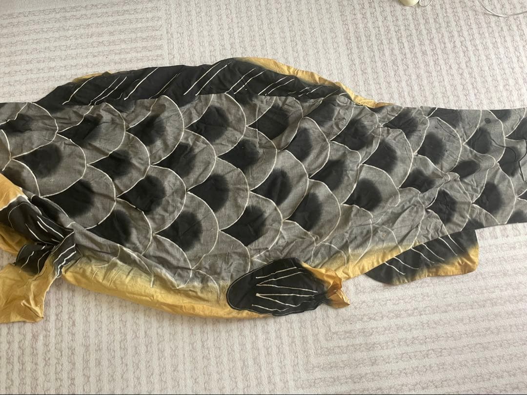 大きい昭和ビンテージ鯉のぼり真鯉と緋鯉セット　レトロ