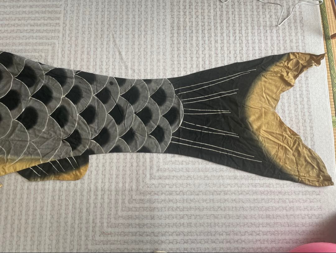 大きい昭和ビンテージ鯉のぼり真鯉と緋鯉セット　レトロ