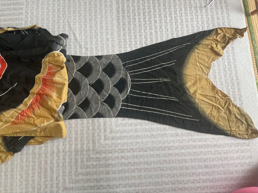 大きい昭和ビンテージ鯉のぼり真鯉と緋鯉セット　レトロ