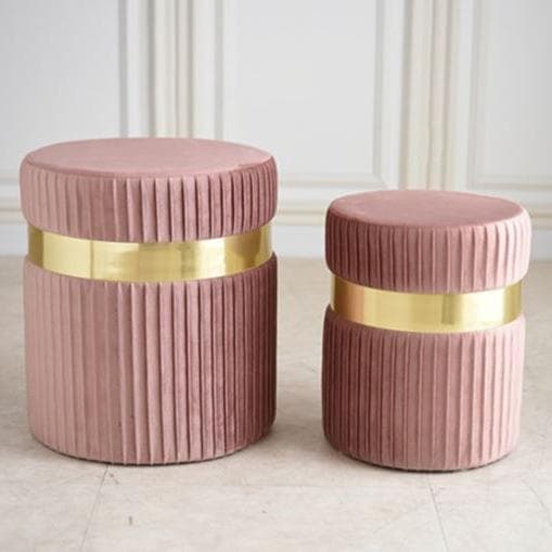 円柱型スツール ピンク大