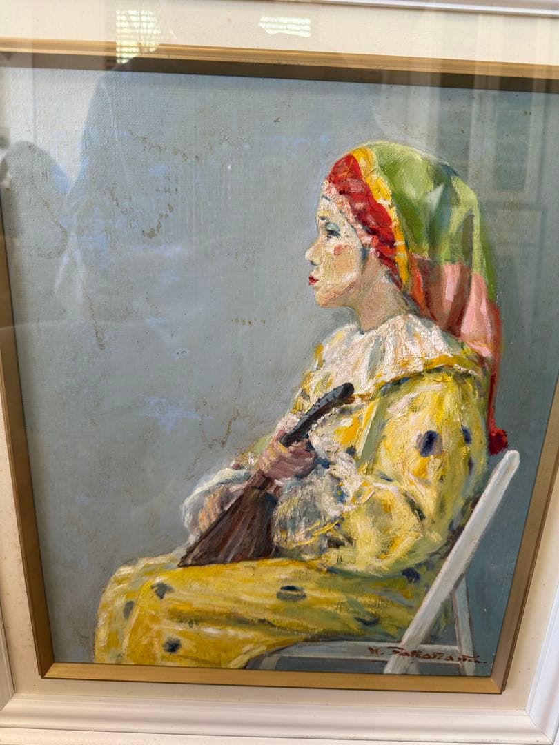 106.「チンドン服姿」髙橋一善 油絵