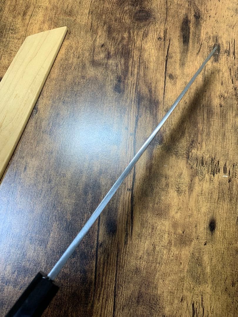 【正本総本店】　切付　本焼　尺一寸　包丁　黒檀水牛八角柄　鞘付