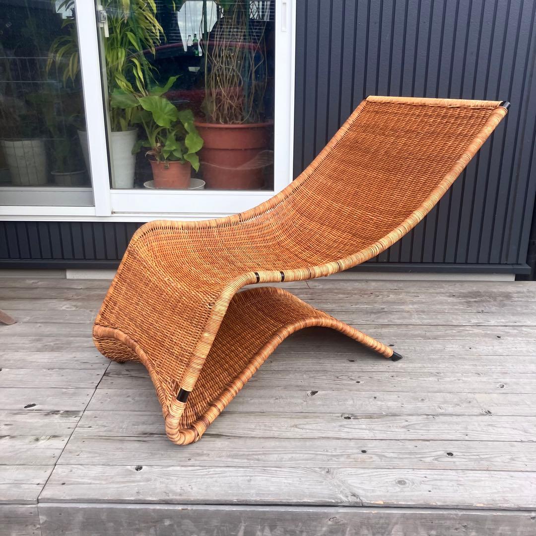 ラタンパーソナルチェア ラタンロッキングチェア 籐家具 ソファー ビンテージ