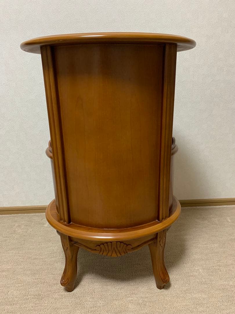 ウッドカラー 電話台 2段収納 引き出し付き