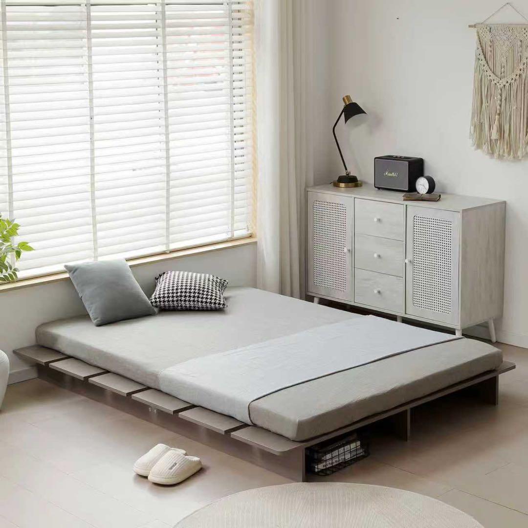 【新品】ステージ式ローベッド 幅120cm コンパクト