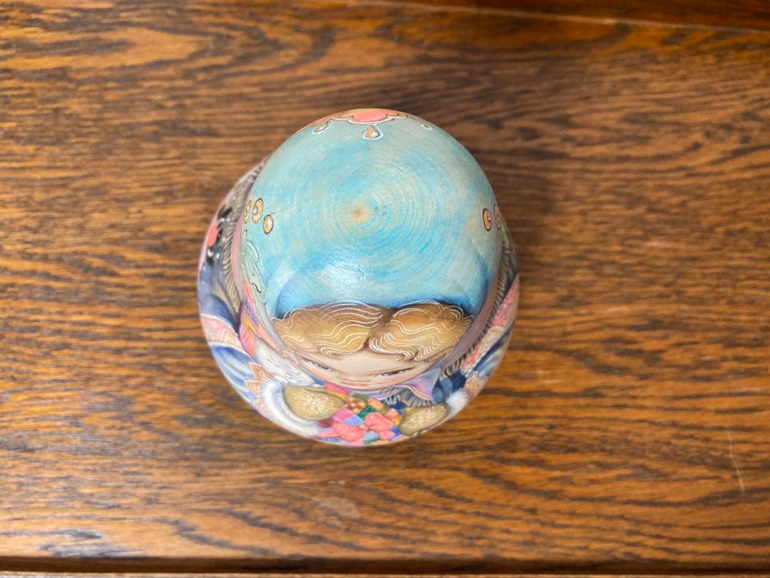 ロシア雑貨☆お起き上がりこぼし♪『冬景色』マトリョーシカ イリーナ作