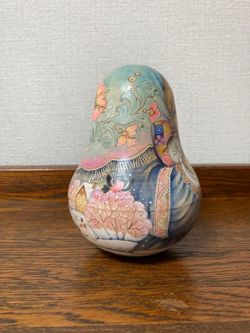 ロシア雑貨☆お起き上がりこぼし♪『冬景色』マトリョーシカ イリーナ作