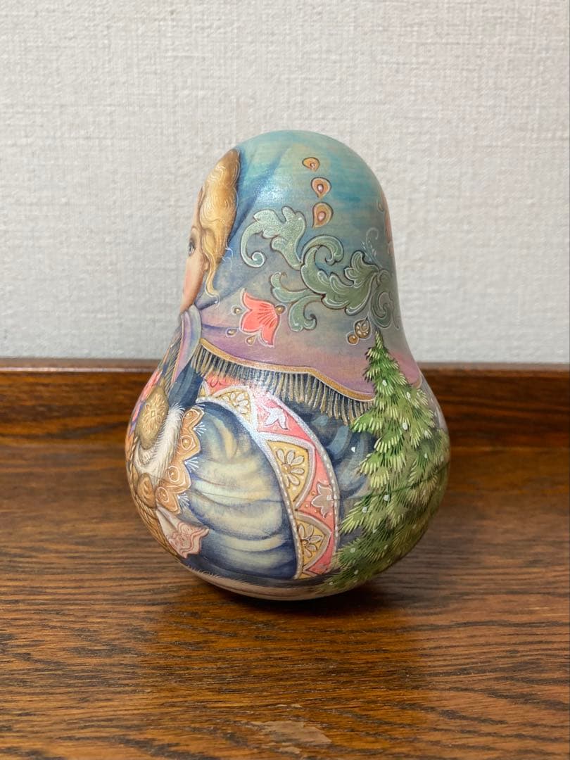 ロシア雑貨☆お起き上がりこぼし♪『冬景色』マトリョーシカ イリーナ作