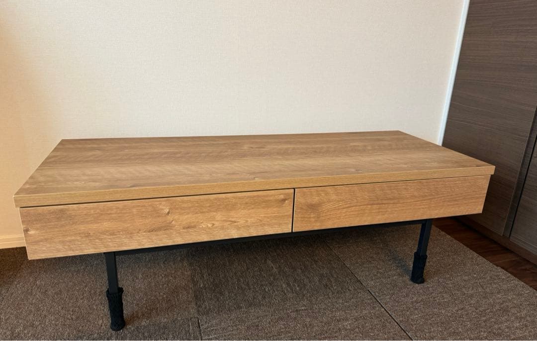 ローテーブル LOWYA 国産テーブル（シャビーナチュラル) スチール脚