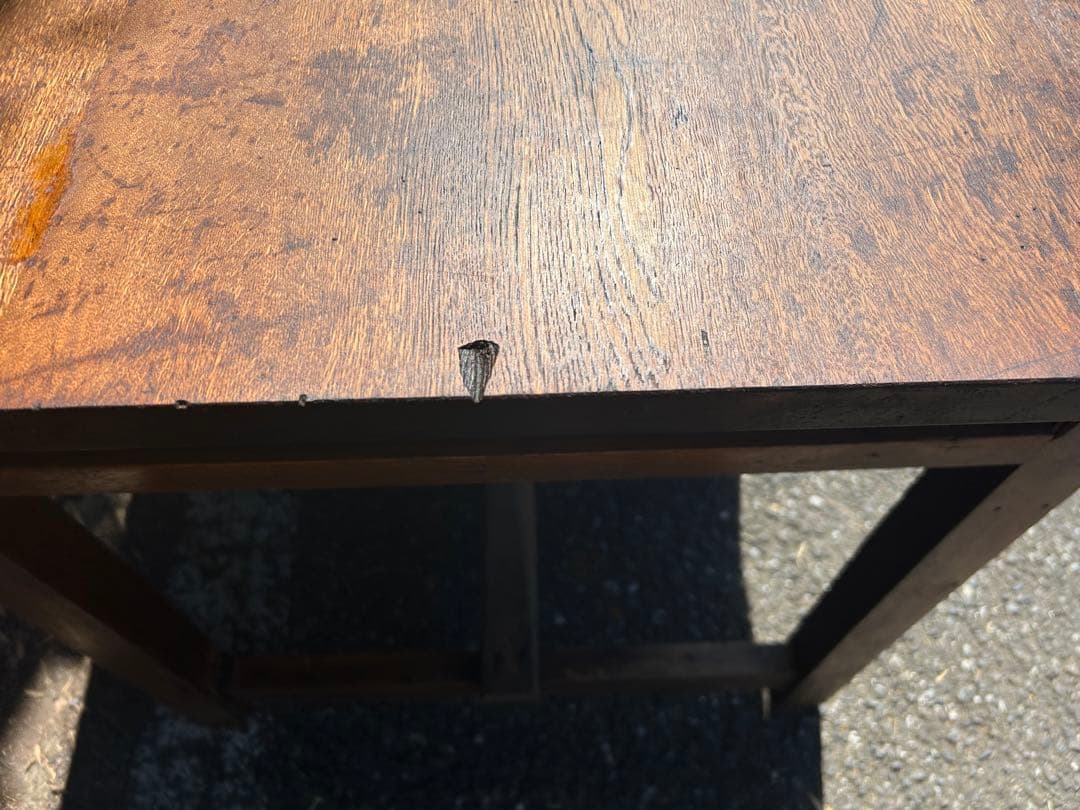 レトロ　アンティーク　木製引き出し付きテーブル