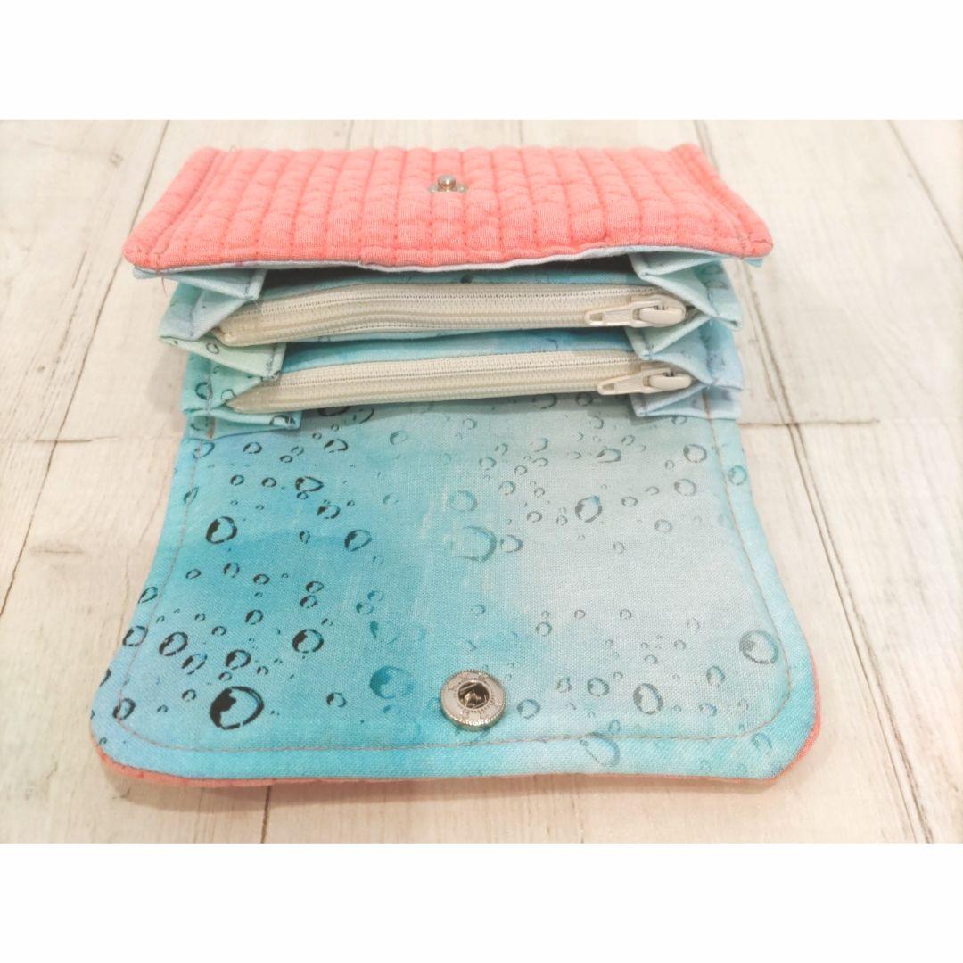 おたま様 仕切りポケット付ショルダーバッグ ファスナートート ミニ財布