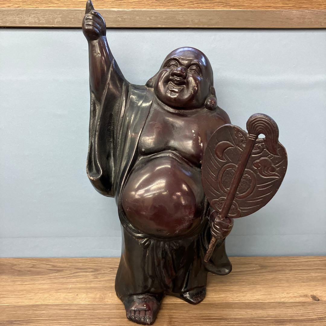 B-3 布袋様 置物 金属工芸 オブジェ 七福神 縁起物 開運 仏像 昭和レトロ