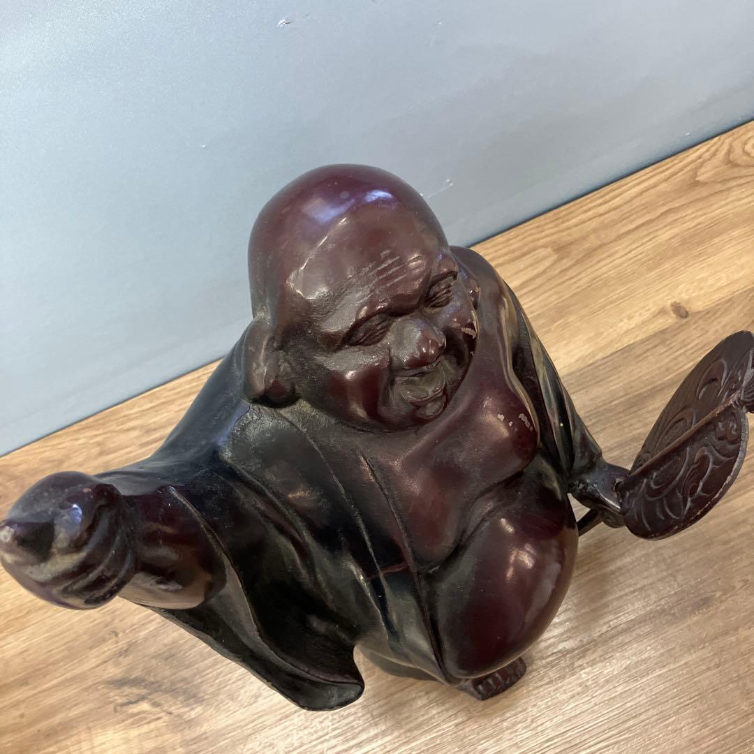 B-3 布袋様 置物 金属工芸 オブジェ 七福神 縁起物 開運 仏像 昭和レトロ