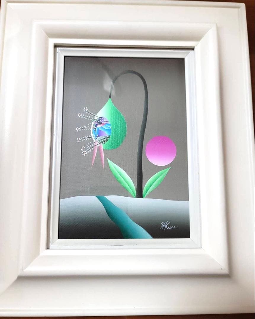 レア　久里洋ニ　絵　原画　本物　「花の実の中から女の子」　31.5×38cm