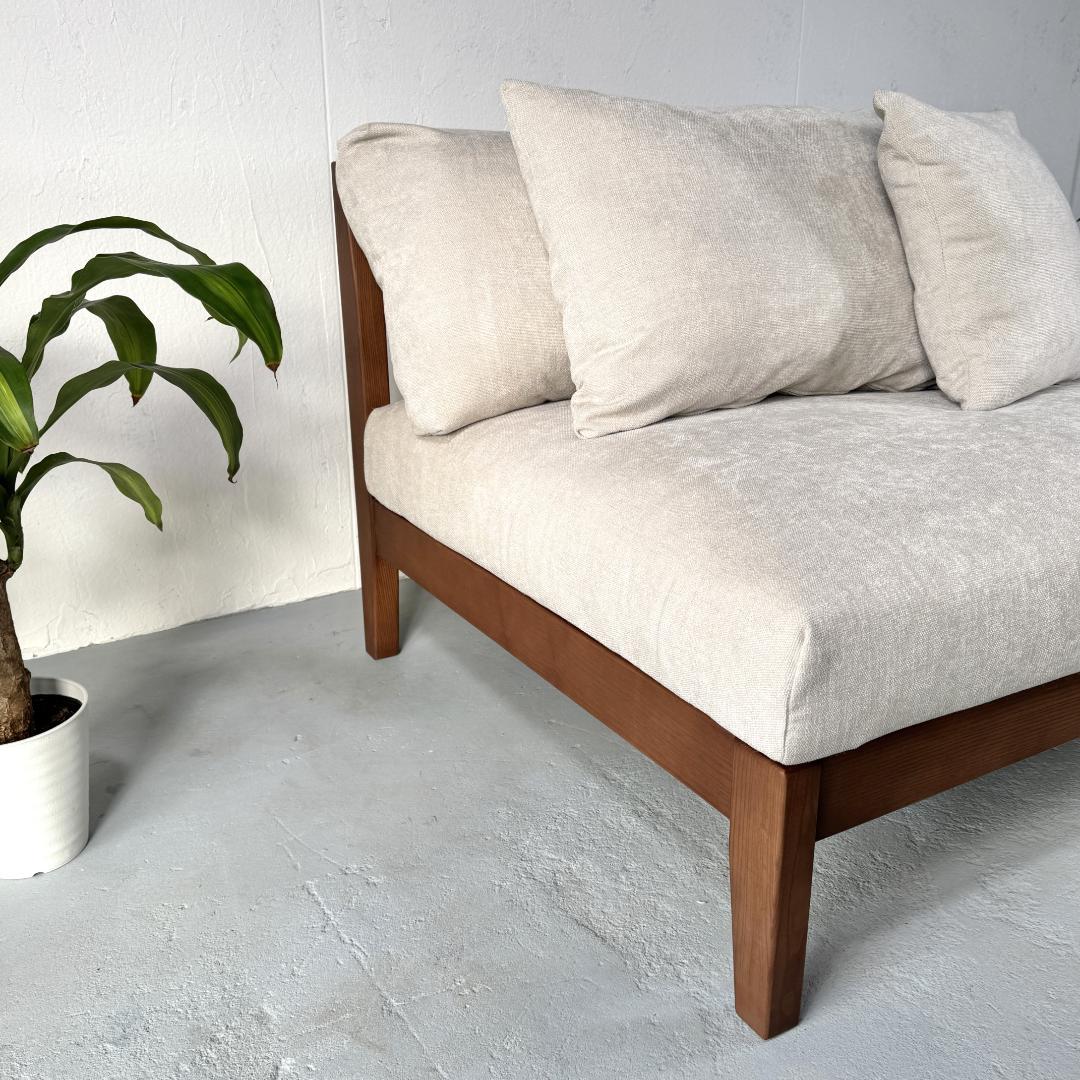 美品 廃番 ウニコ ブレイク 1.5シート ソファ 幅91cm フェザー 北欧