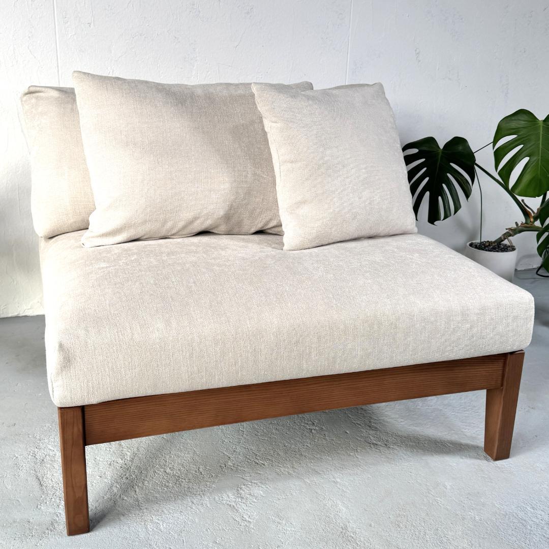 美品 廃番 ウニコ ブレイク 1.5シート ソファ 幅91cm フェザー 北欧