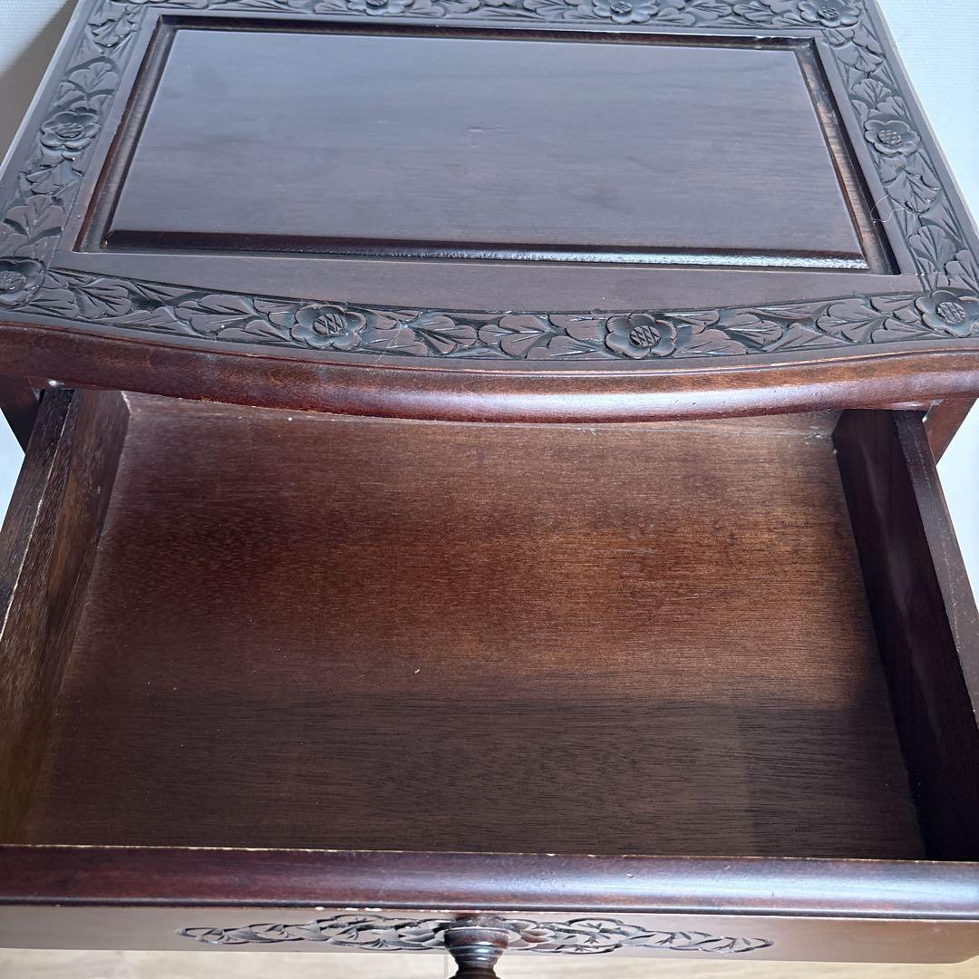 猫足キャビネット　チェストアジアン家具　小物入れ　電話台　アンティーク